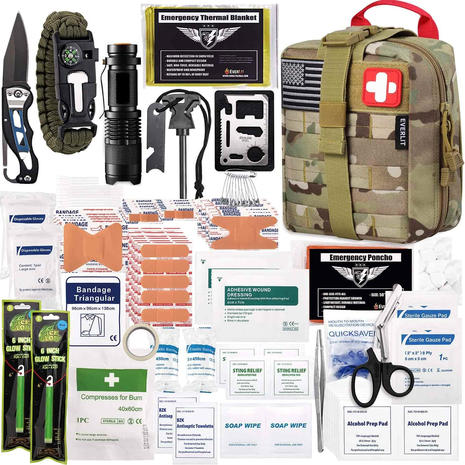 Camo Survival Erste-Hilfe-Set enthält 250-teiliges Erste-Hilfe-Set