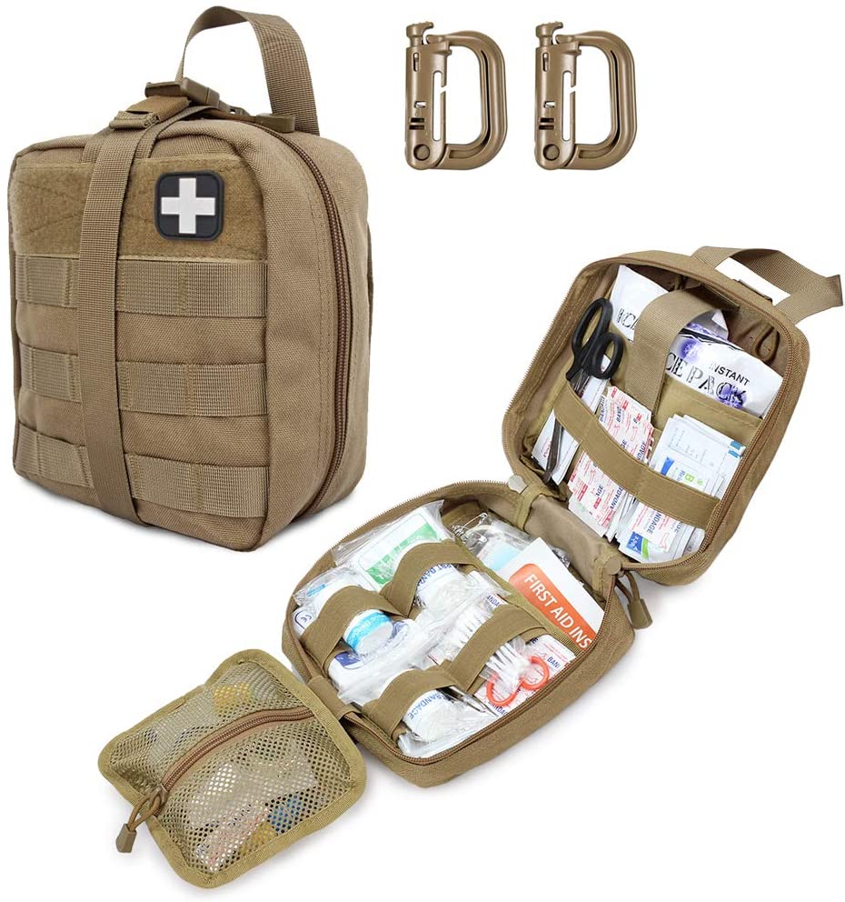 Khaki taktische Erste-Hilfe-Militärmedizinische Tasche mit Rotkreuz-Patch